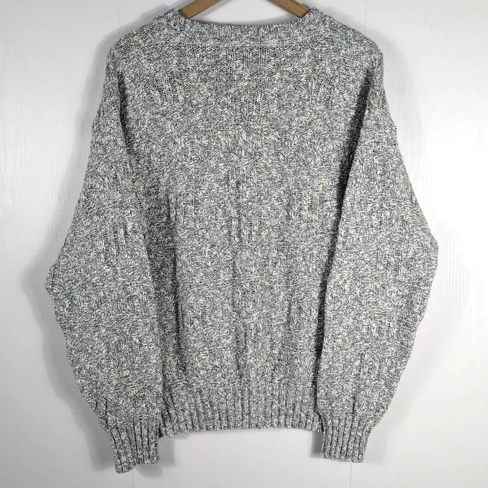 Pen West by Pendleton Sweater Men’s M Blue Gray Knit V-Neck Wool Cotton USA VTG